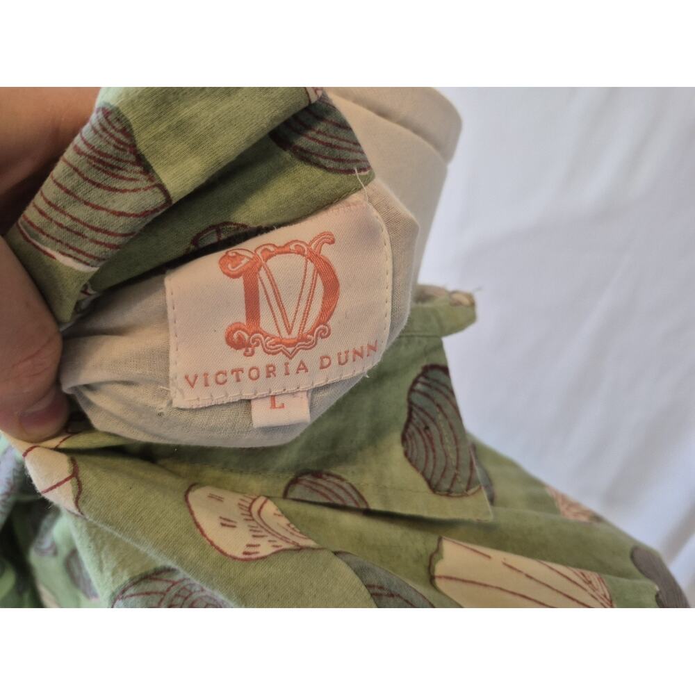 Sold! Victoria Dunn Womens Multicolor Seashell Waist Tie Mini Shirt Dress Large